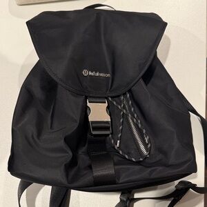lululemon athletica Black Backpack with Silver Accents